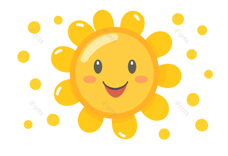 节日图片,笑脸元素,字体PNG,太阳免抠素材